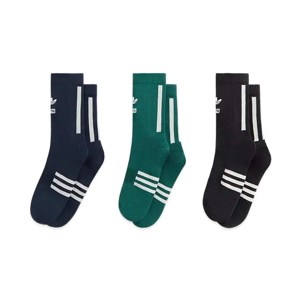 Kith x adidas Football 3 Pack Crew Socks "Multi"