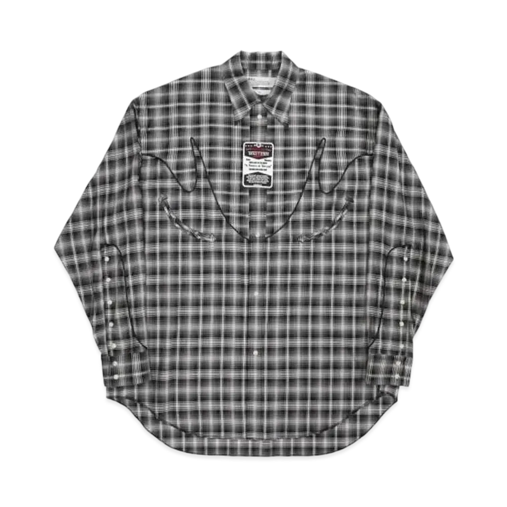 DAIRIKU Check Western Over Shirt "Black"
