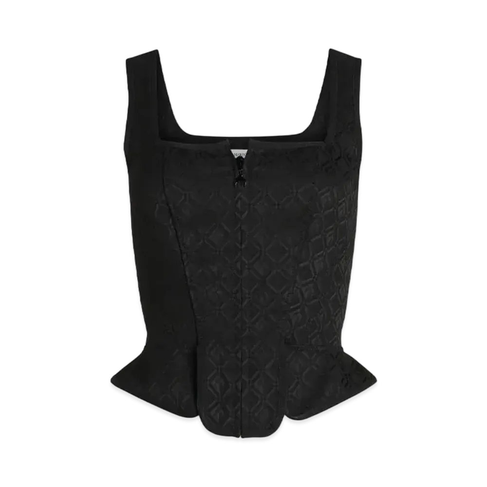 Marine Serre Moon Diamant Jacquard Corset "Black"