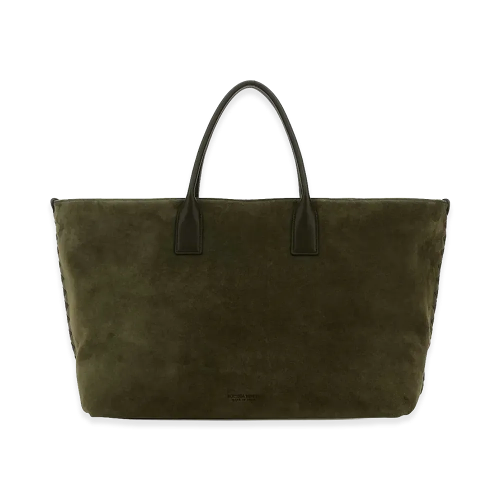 Bottega Veneta Khaki Suede Large Cabat Shopping Bag "Khaki"