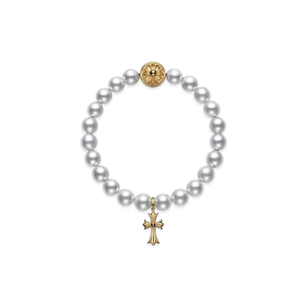 Chrome Hearts x MIKIMOTO 22K Pearl Bracelet "White/Gold"