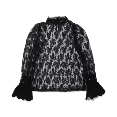 atmos pink Atmos Pink Sow Lace High Neck Tops "Black"