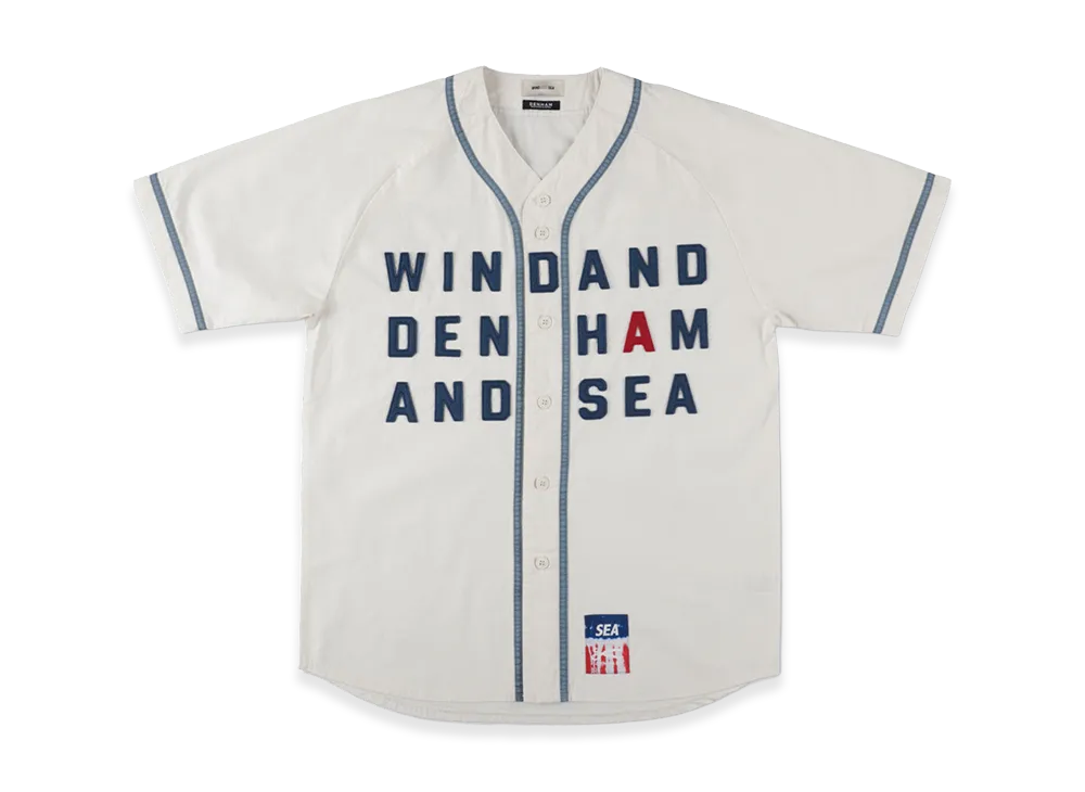 WIND AND SEA x DENHAM Baseball Shirt "White"