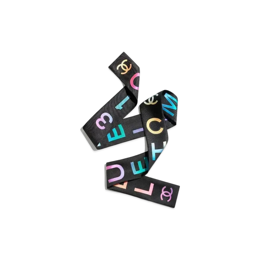 CHANEL Slim Bandeau Jacquard Silk Twill "Black/Multicolor"