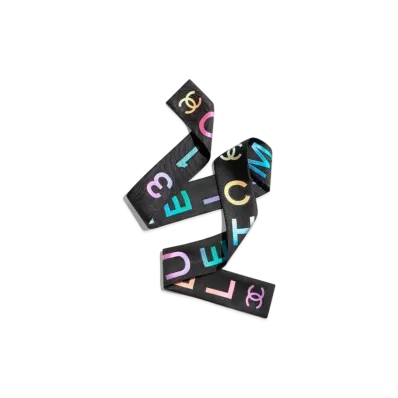CHANEL Slim Bandeau Jacquard Silk Twill "Black/Multicolor"