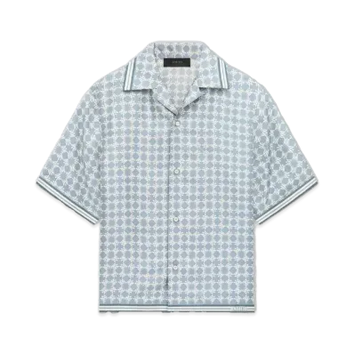 AMIRI MA Quad Bowling Shirt "Dusty Blue"