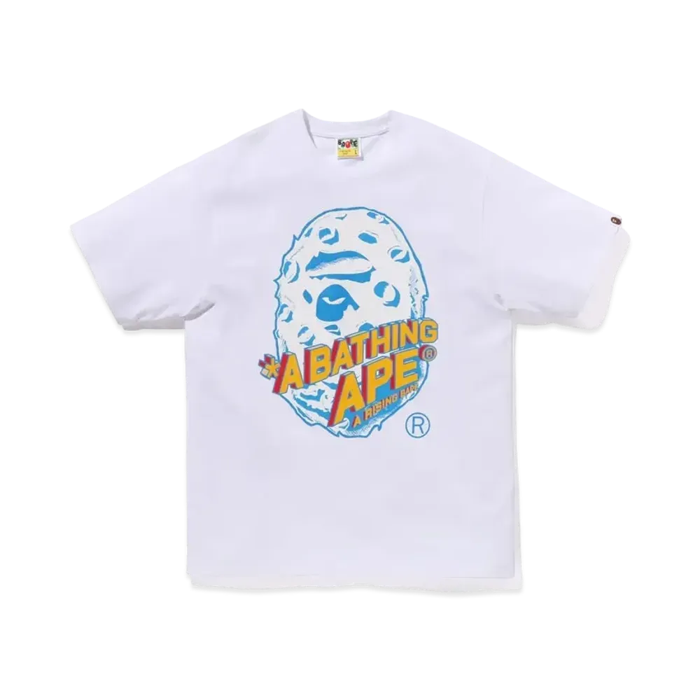 A BATHING APE Moon Ape Head Tee "White"