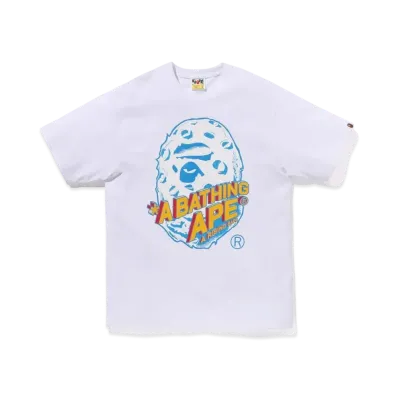 A BATHING APE Moon Ape Head Tee "White"
