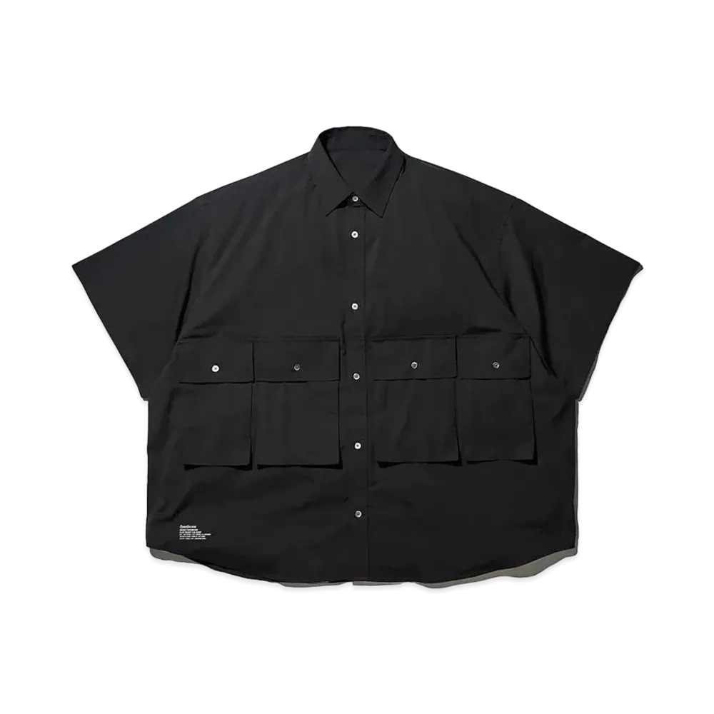 FreshService Micro Typewriter Flap Pocket S/S Shirt "Black"