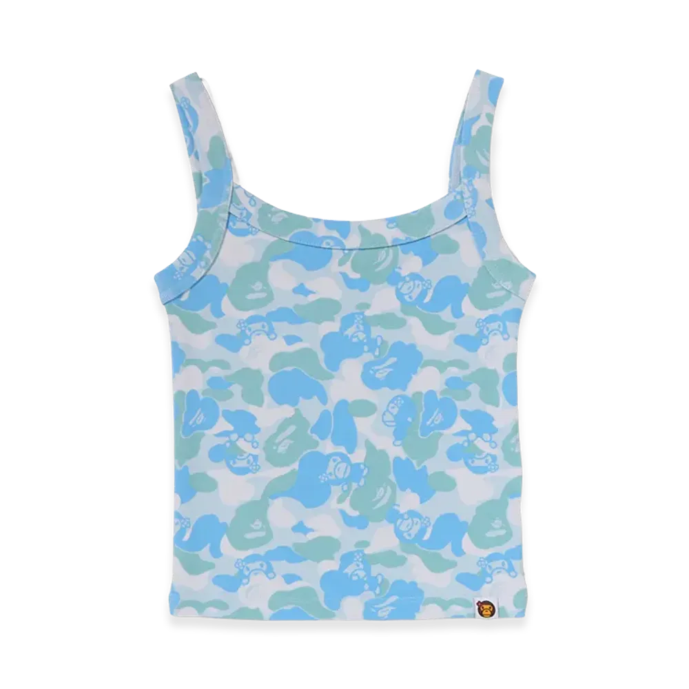A BATHING APE Women's Baby Lisa ABC Camo Tank Top "Sax"