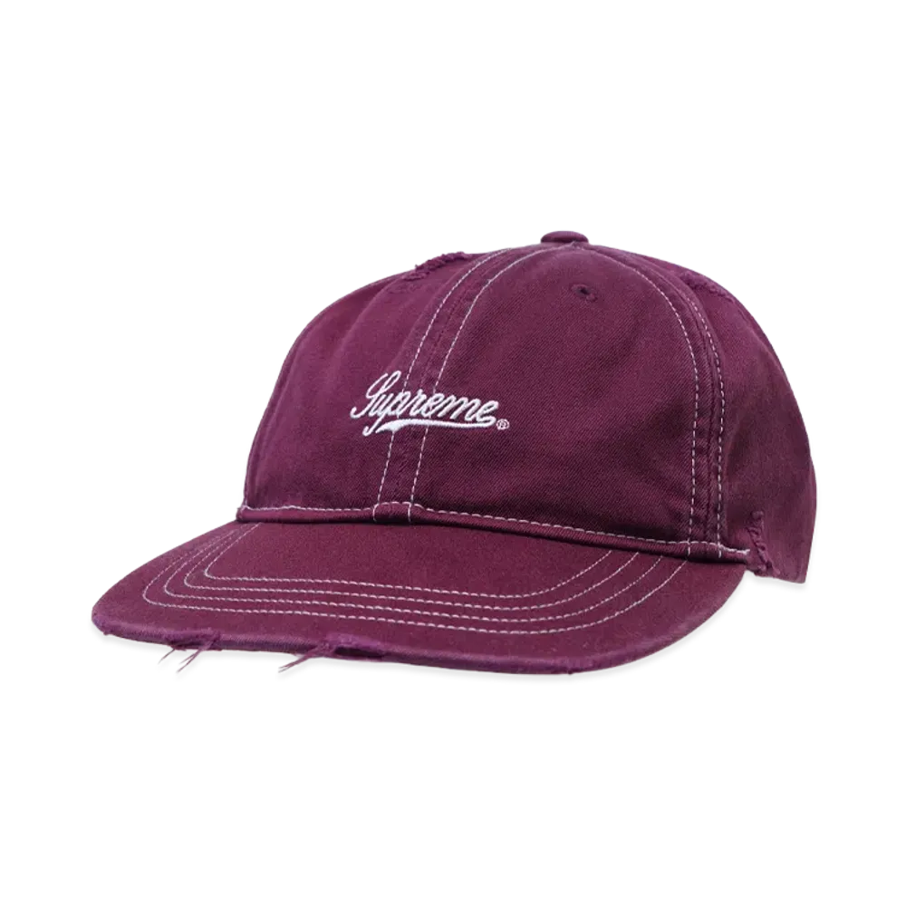 Supreme Distressed Script 6-Panel "Dark Purple"