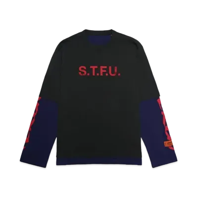 HERON PRESTON HP FLAMING DOUBLE TEE "BLACK RED"