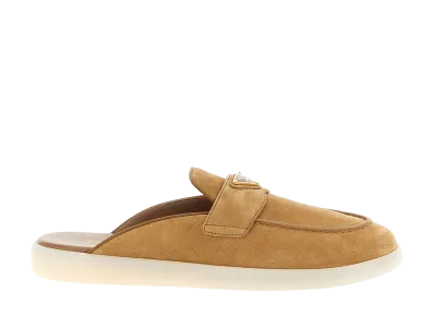 PRADA Women's Suede Sabots "Brown"