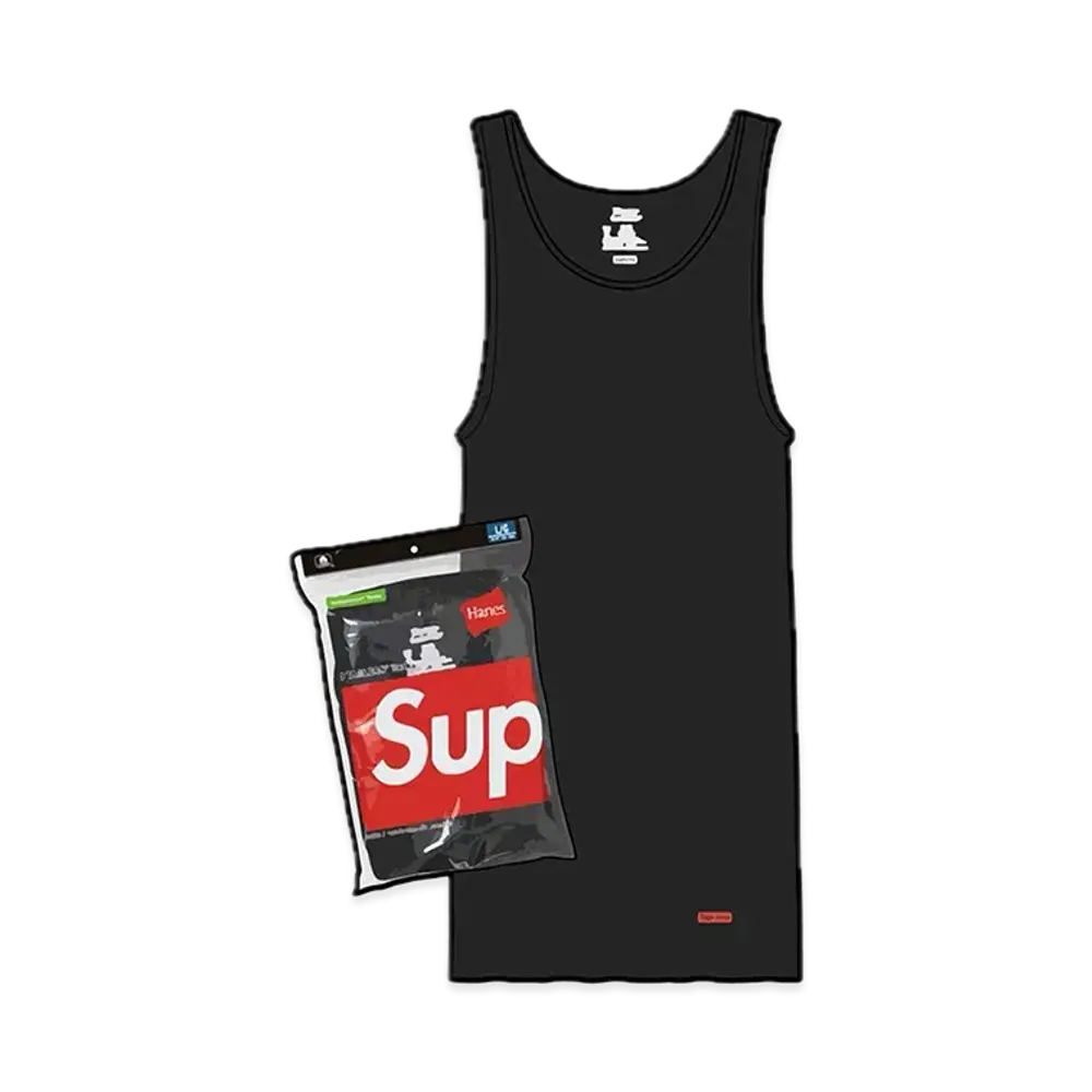 Supreme x Hanes Tank Tops (3 Pack) "Black"