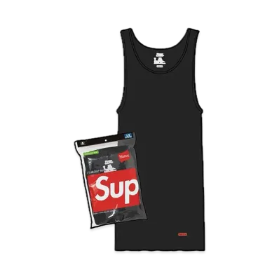 Supreme x Hanes Tank Tops (3 Pack) "Black"