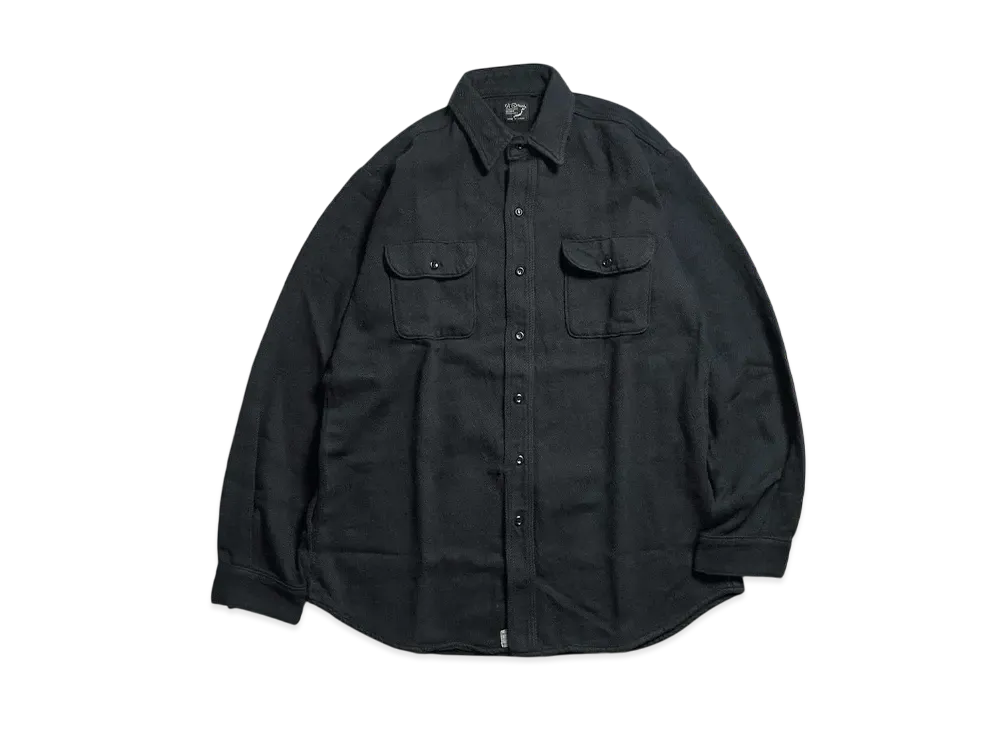 orSlow Vintage Fit Black Flannel Shirt "Black"