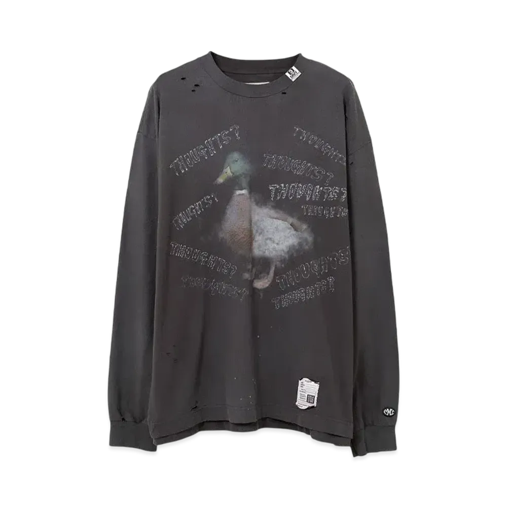 Maison MIHARA YASUHIRO Duck Print Distressed LS T-shirt "Black"