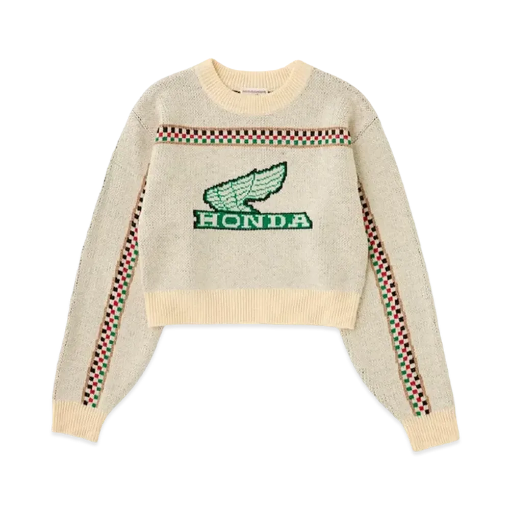 MOUSSY x HONDA HRC Jacquard Knit Top "Ivory"