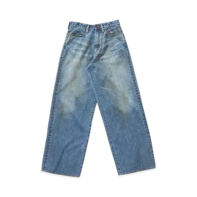SUGARHILL Faded Modern Denim Pants Wide Cut "Faded Indigo"