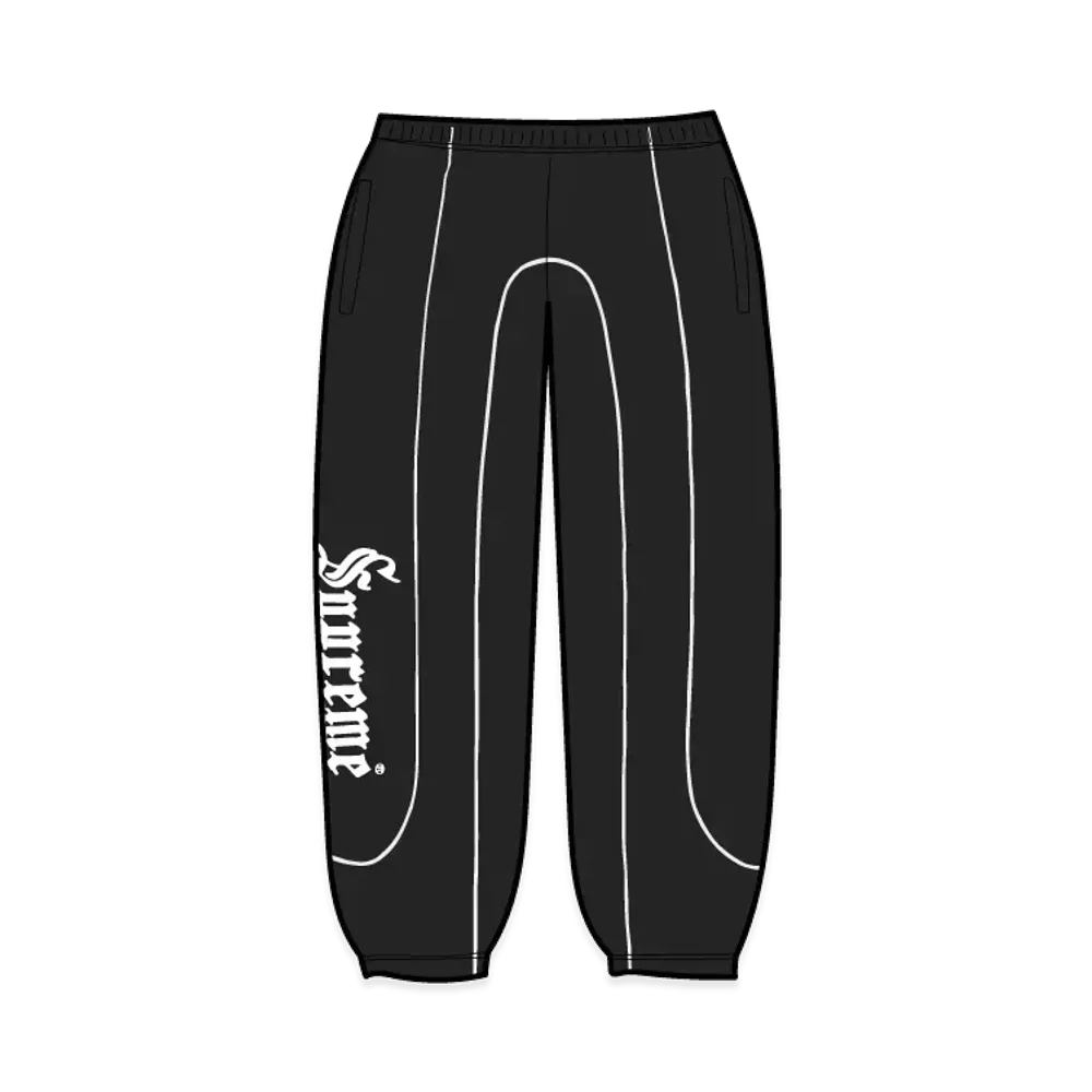 Supreme Curve Piping Sweatpant "Black"