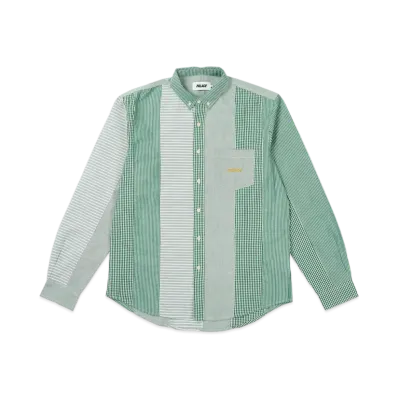 PALACE Patchwork Stripe Shirt "Green"