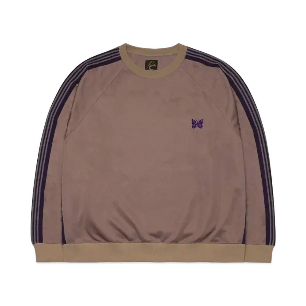 Needles TRACK CREW NECK SHIRT - POLY SMOOTH "Brown"