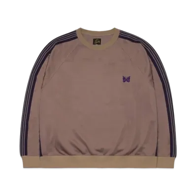 Needles TRACK CREW NECK SHIRT - POLY SMOOTH "Brown"