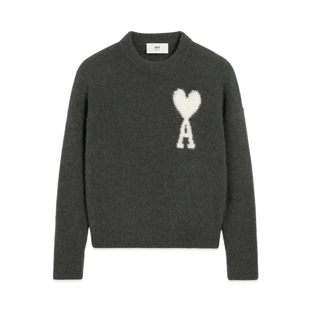 AMI PARIS Crew Neck Sweater "Dark Gray" UKS025KN0032061