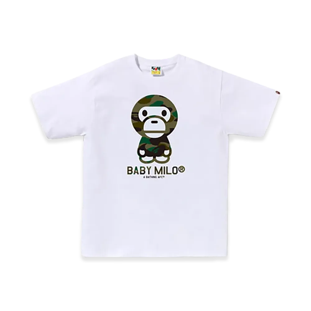 A BATHING APE 1ST Camo Baby Milo Tee "White/Green"