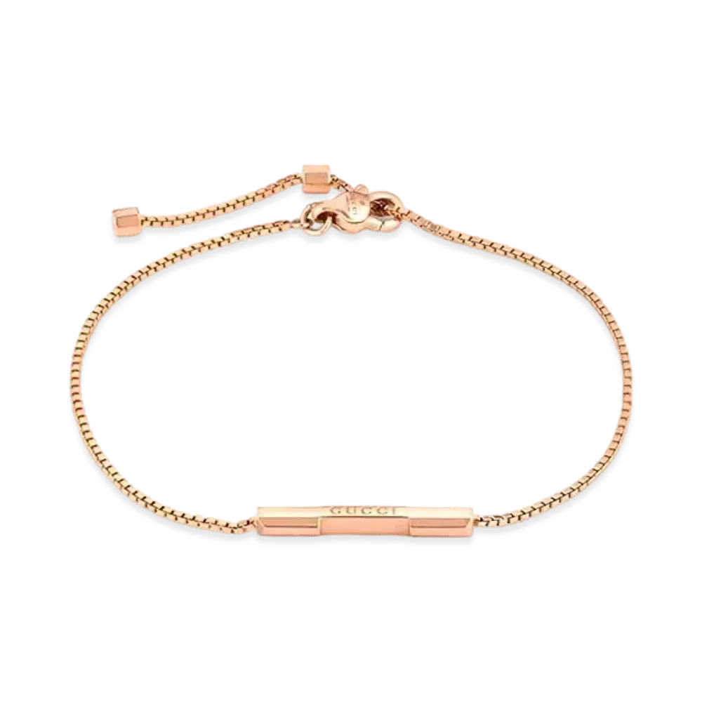 GUCCI Link To Love Bracelet With Gucci Bar "Pink"