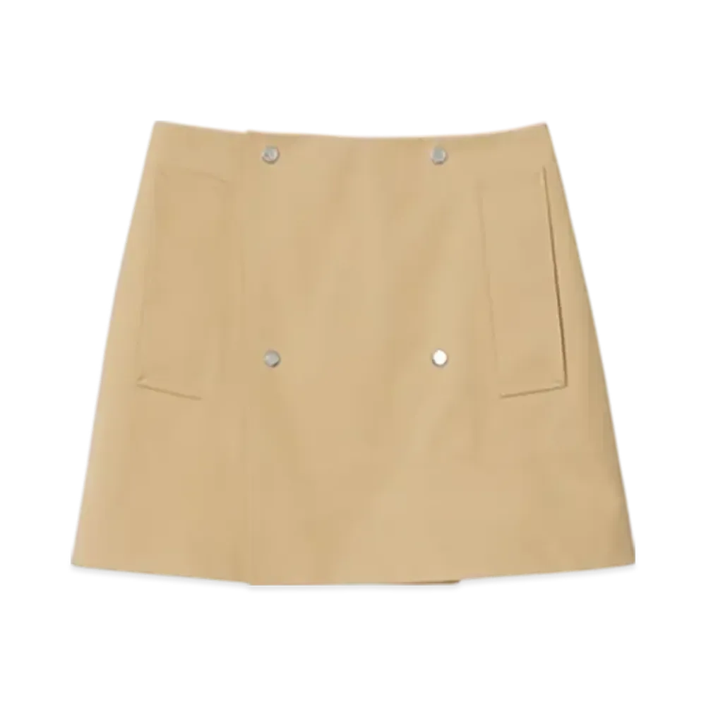 Burberry Bonded Gabardine Trench Mini Skirt "Flax"