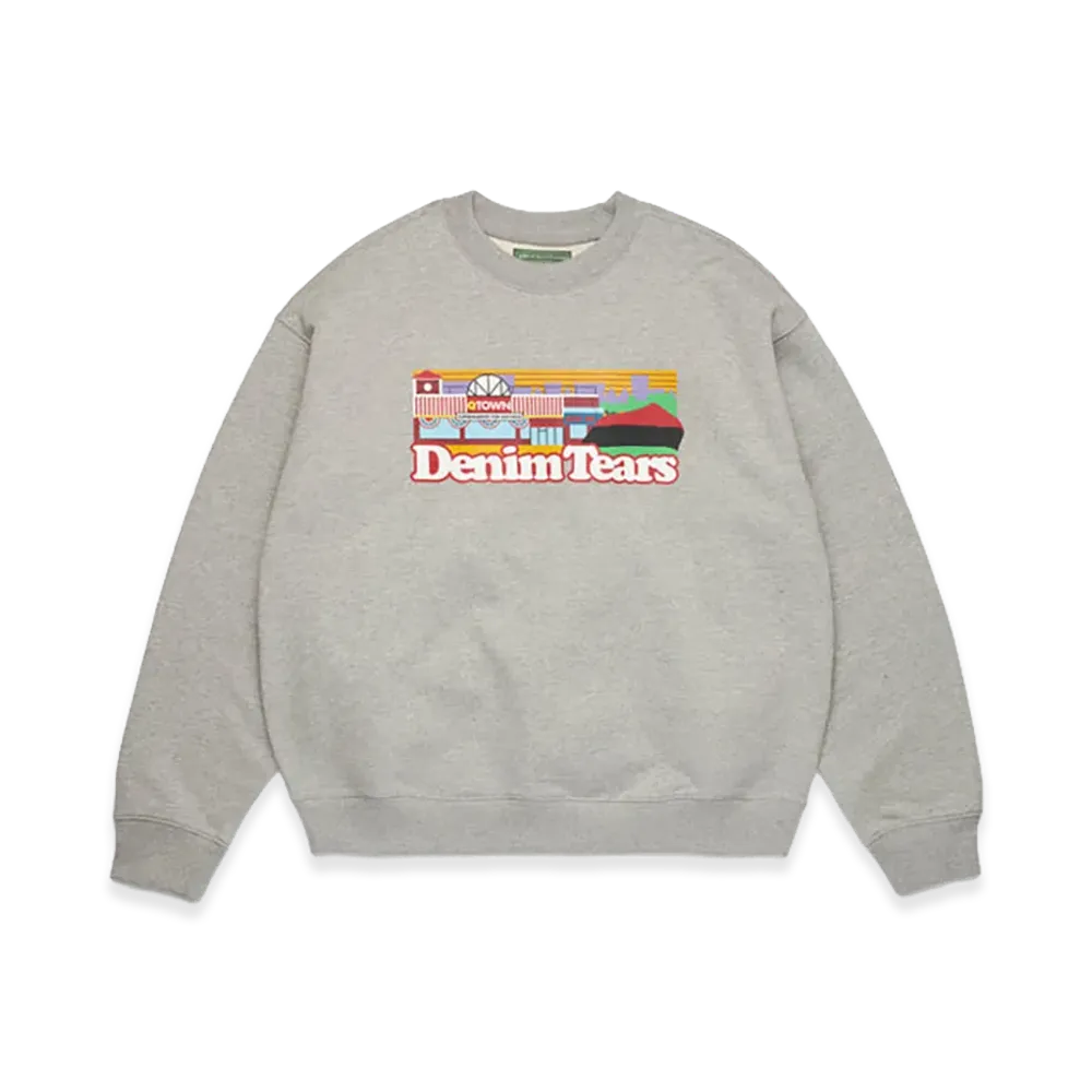DENIM TEARS Liberty Rock Skyline Crewneck "Grey"
