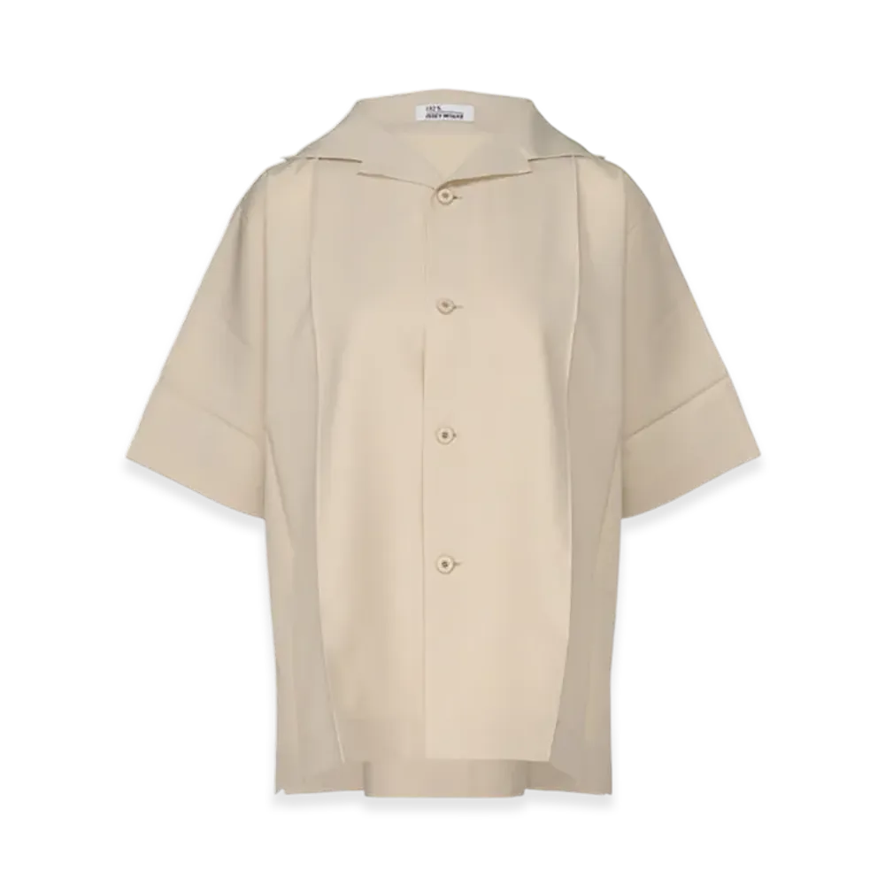 132 5. ISSEY MIYAKE Flat Shirts "Light Beige"