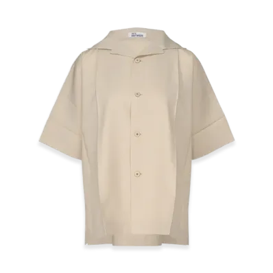 132 5. ISSEY MIYAKE Flat Shirts "Light Beige"