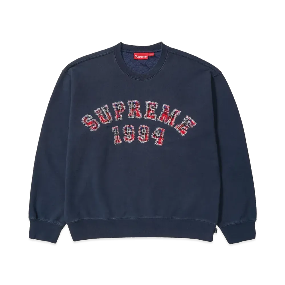 Supreme Plaid Arc Crewneck "Navy"