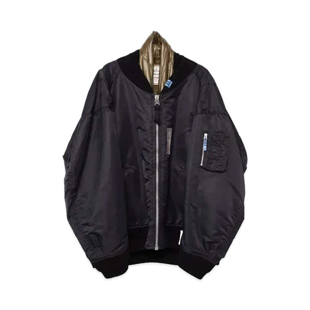 Maison MIHARA YASUHIRO Stole Combined MA-1 Jacket "Black"