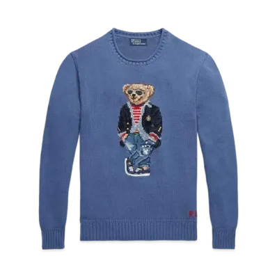 Polo Ralph Lauren Polo Bear Cotton Mock Neck Sweater "Blue"