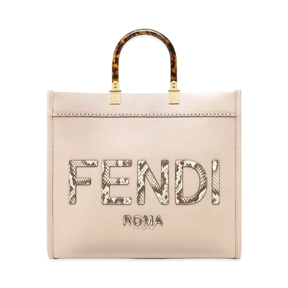 FENDI Fendi Sunshine Medium Leather / Ellaf Leather Shopper "Gray"