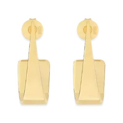Courreges One Curved Earrings "Light Gold"
