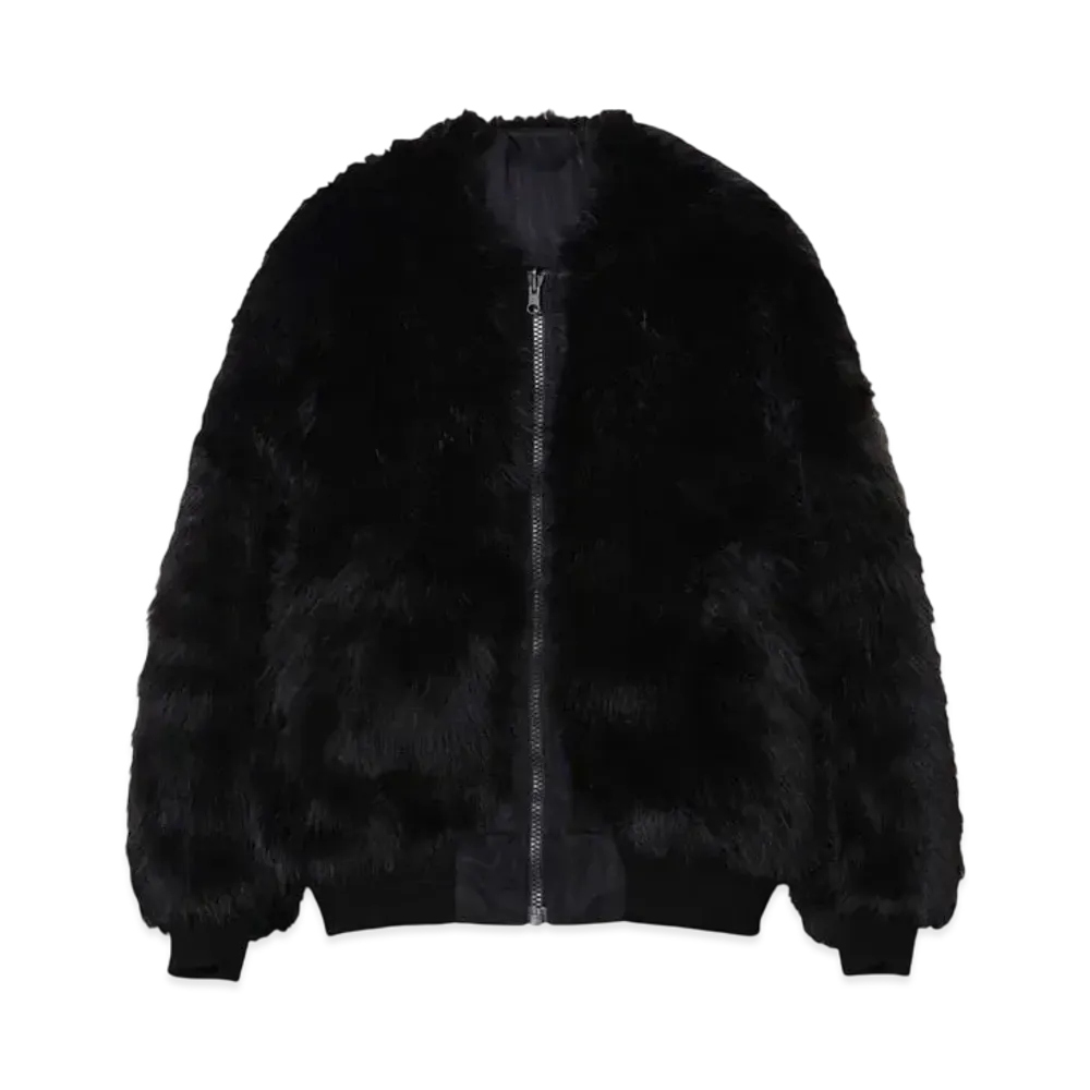 MAGIC STICK Notorious Lux Fur Bommer Jacket "BLACK FOX"