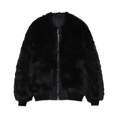 MAGIC STICK Notorious Lux Fur Bommer Jacket "BLACK FOX"