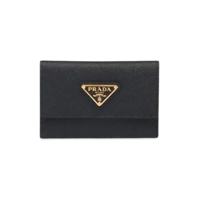 PRADA Saffiano Leather Card Holder "Black"