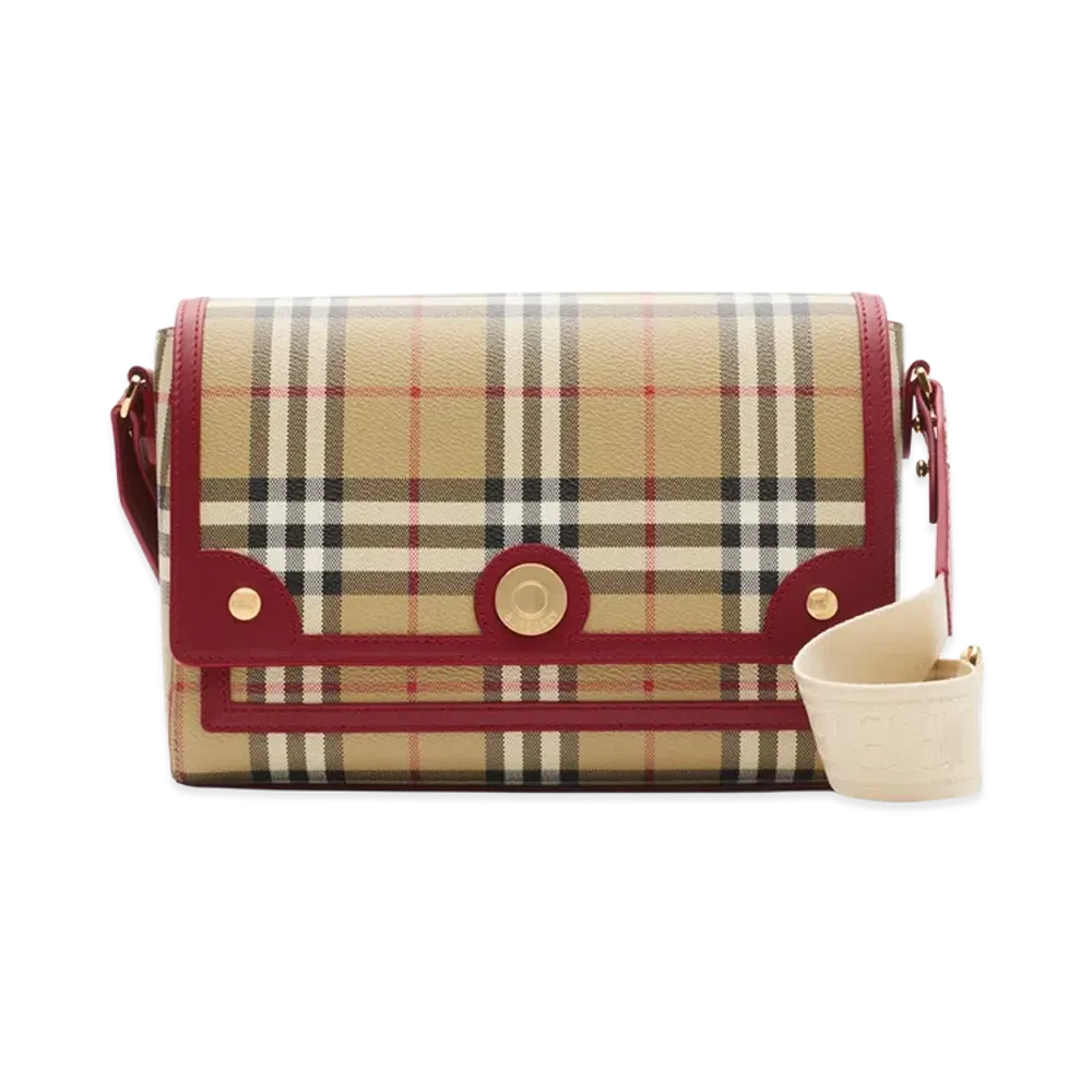 Burberry Women's Note Bag "Archive Beige/Ruby Red"