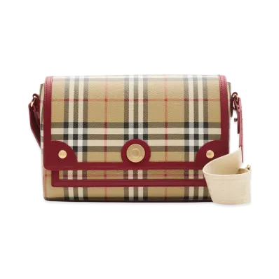 Burberry Women's Note Bag "Archive Beige/Ruby Red"