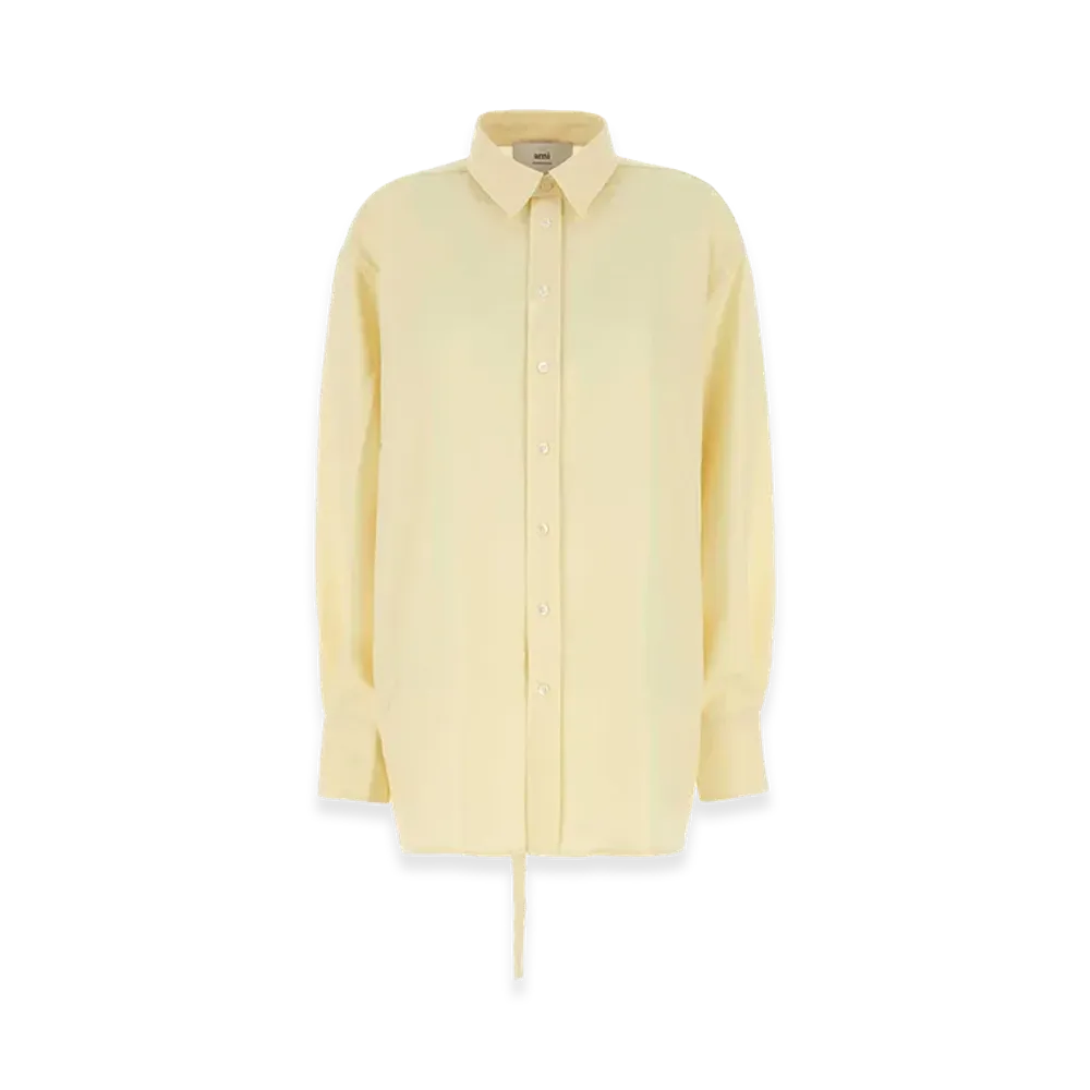 AMI PARIS Women's Wool Oversize Shirt "Pastel Yellow"