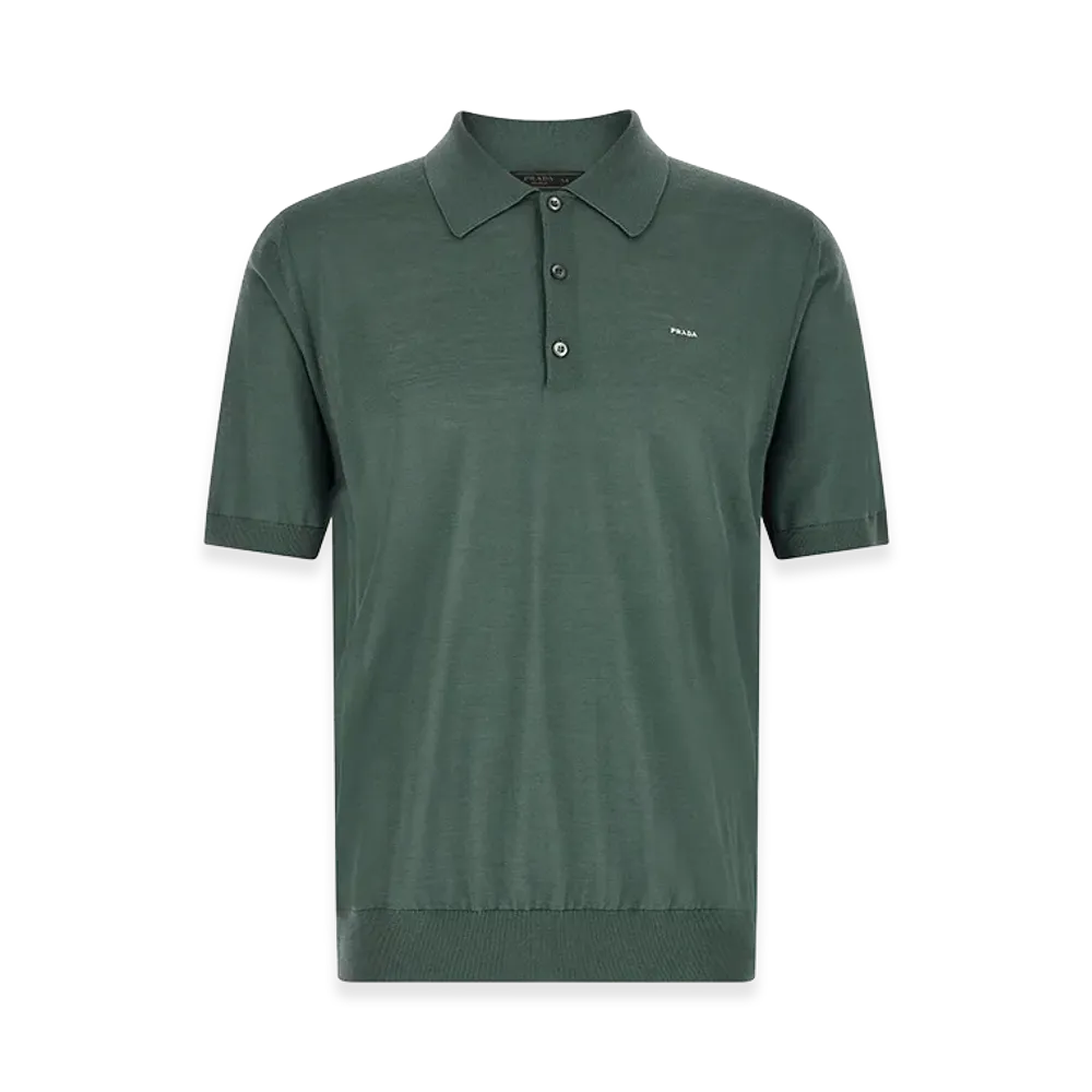 PRADA Superfine Wool Polo Shirt "Green"