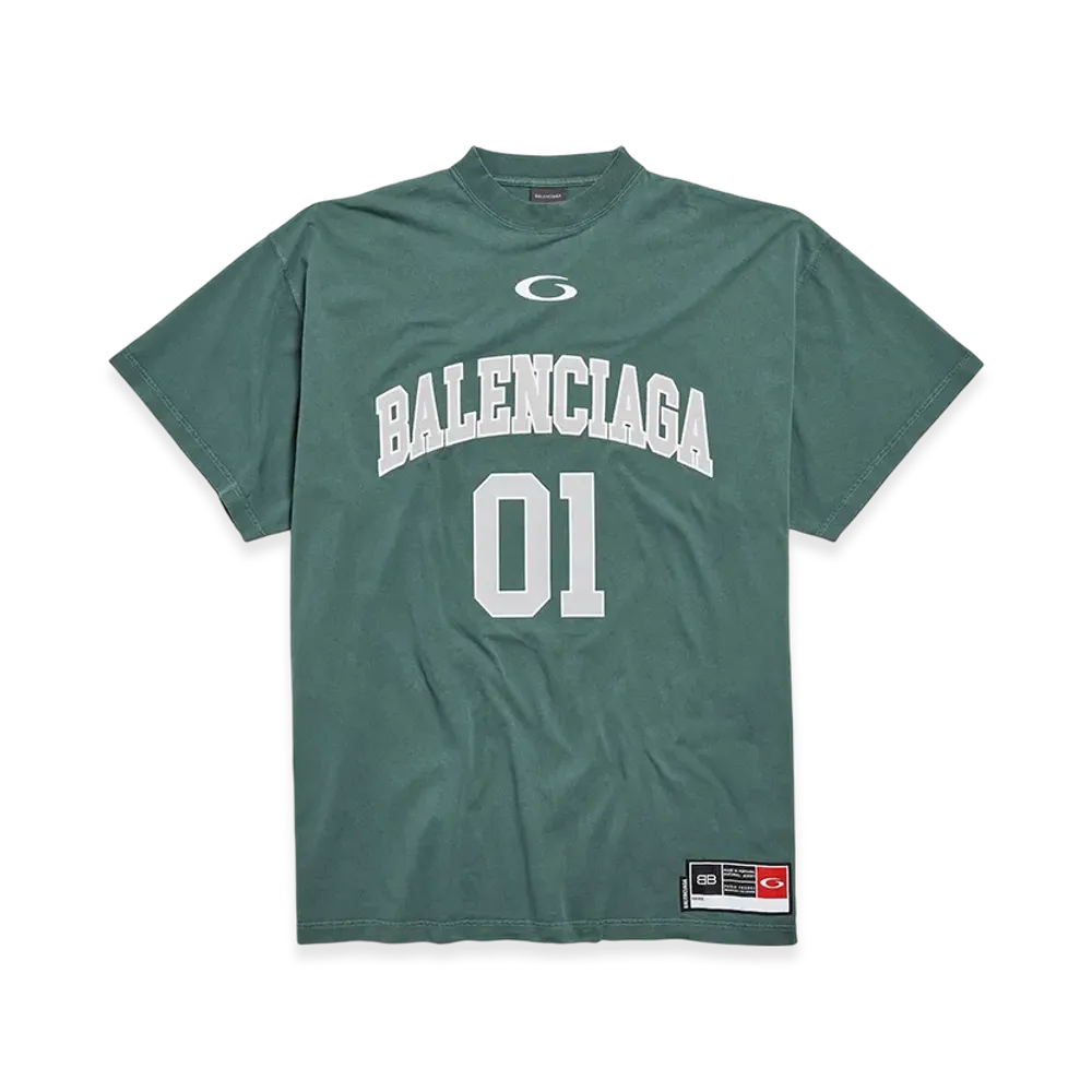 BALENCIAGA Basketball Oversize T-shirt "Dark Green/Light Green"