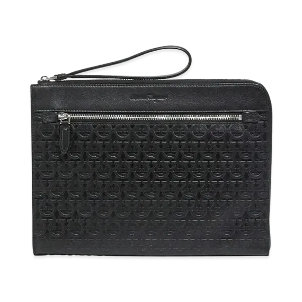 Salvatore Ferragamo Clutch Bag "Navy/Black"