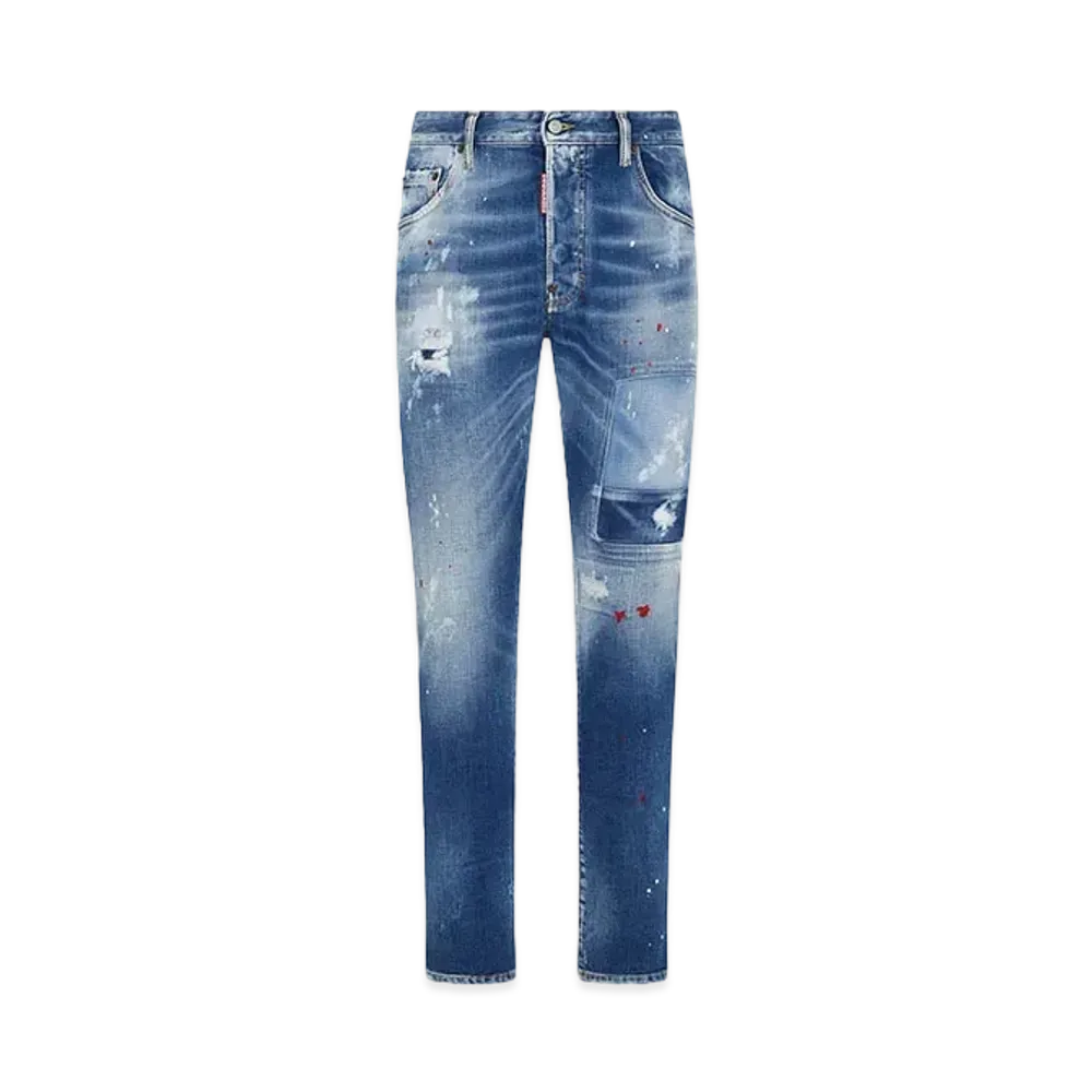 Dsquared2 Medium Worn Out Booty Wash Skater Jeans "Navy"