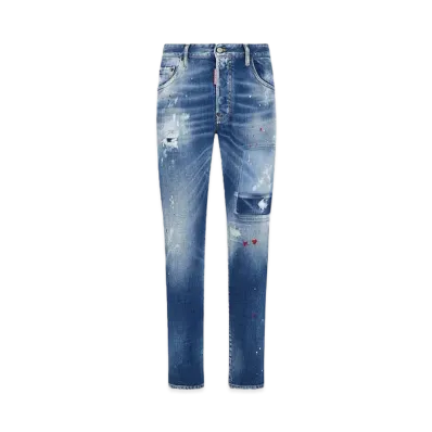 Dsquared2 Medium Worn Out Booty Wash Skater Jeans "Navy"